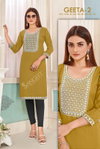 Geeta 2 Rayon Sequence Work Embroidery Kurtis Catalog